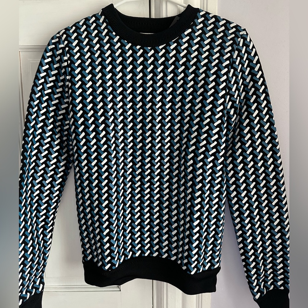 Opening Ceremony Black Sweater with Red and Blue Logo Detail